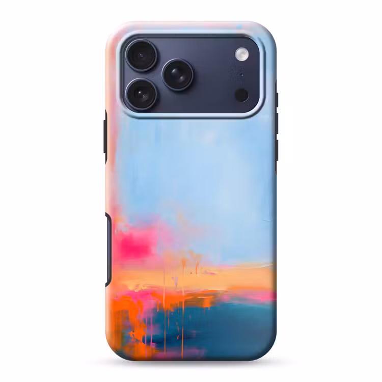 Telefoonhoesje Toughcase - Abstract - Kleurvlakken - Modern - Oranje - Blauw — 1