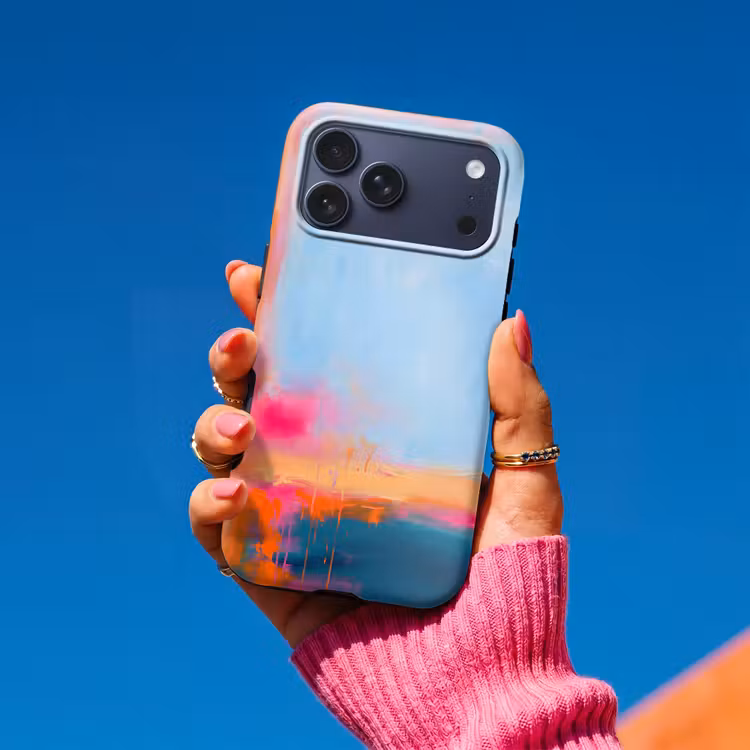 Telefoonhoesje Toughcase - Abstract - Kleurvlakken - Modern - Oranje - Blauw — 2