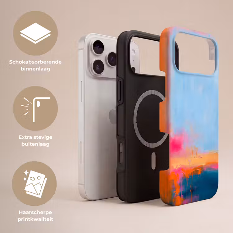 Telefoonhoesje Toughcase - Abstract - Kleurvlakken - Modern - Oranje - Blauw — 3