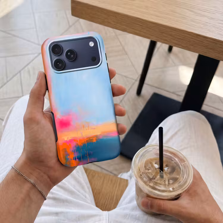 Telefoonhoesje Toughcase - Abstract - Kleurvlakken - Modern - Oranje - Blauw — 4