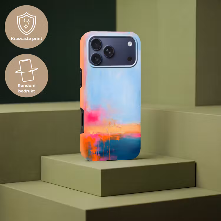 Telefoonhoesje Toughcase - Abstract - Kleurvlakken - Modern - Oranje - Blauw — 7