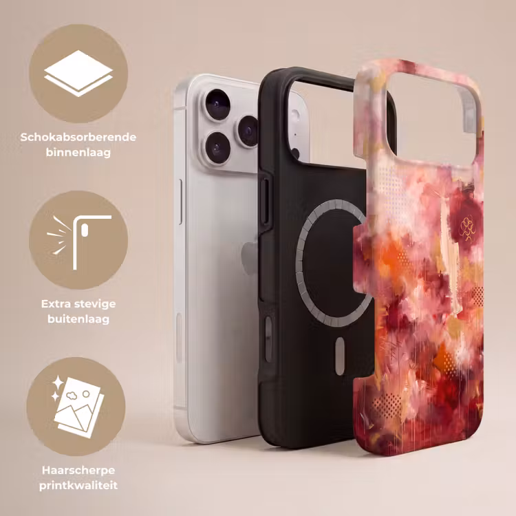 Telefoonhoesje Toughcase - Abstract - Rood - Goud - Modern - Kunst — 3