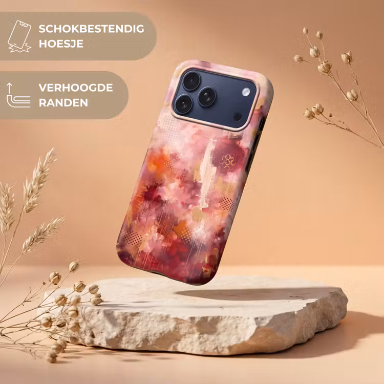 Telefoonhoesje Toughcase - Abstract - Rood - Goud - Modern - Kunst — 5