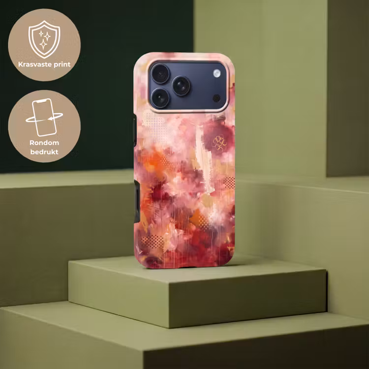 Telefoonhoesje Toughcase - Abstract - Rood - Goud - Modern - Kunst — 7