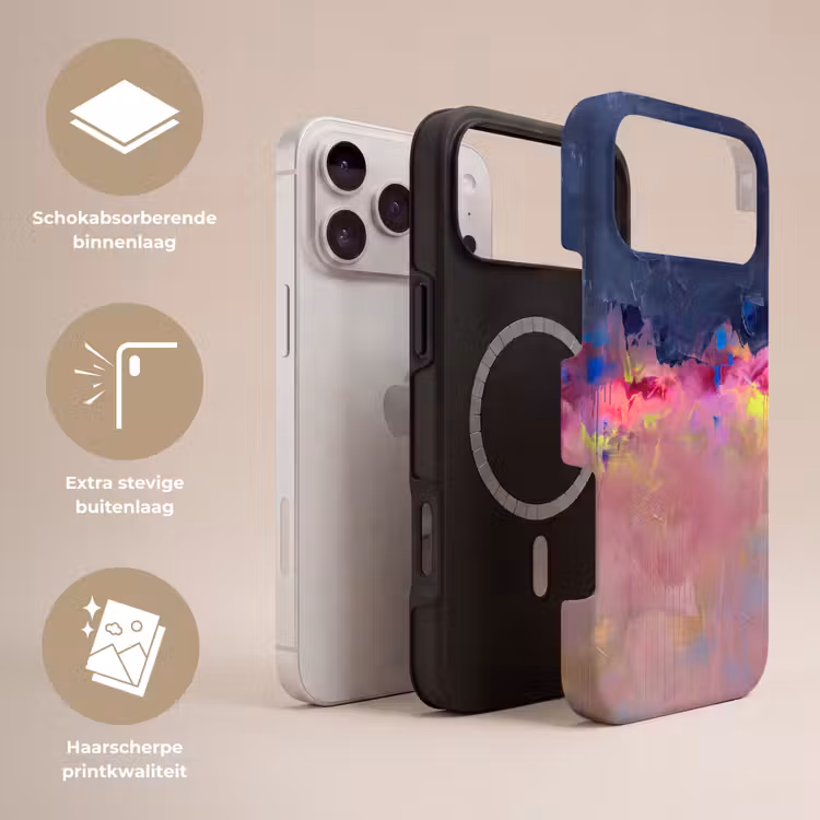 Telefoonhoesje Toughcase - Abstract - Textuur - Kleuren - Modern - Roze — 3