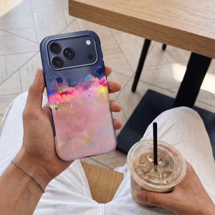 Telefoonhoesje Toughcase - Abstract - Textuur - Kleuren - Modern - Roze — 4