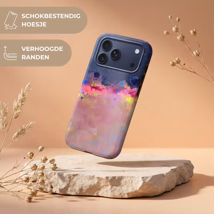 Telefoonhoesje Toughcase - Abstract - Textuur - Kleuren - Modern - Roze — 5