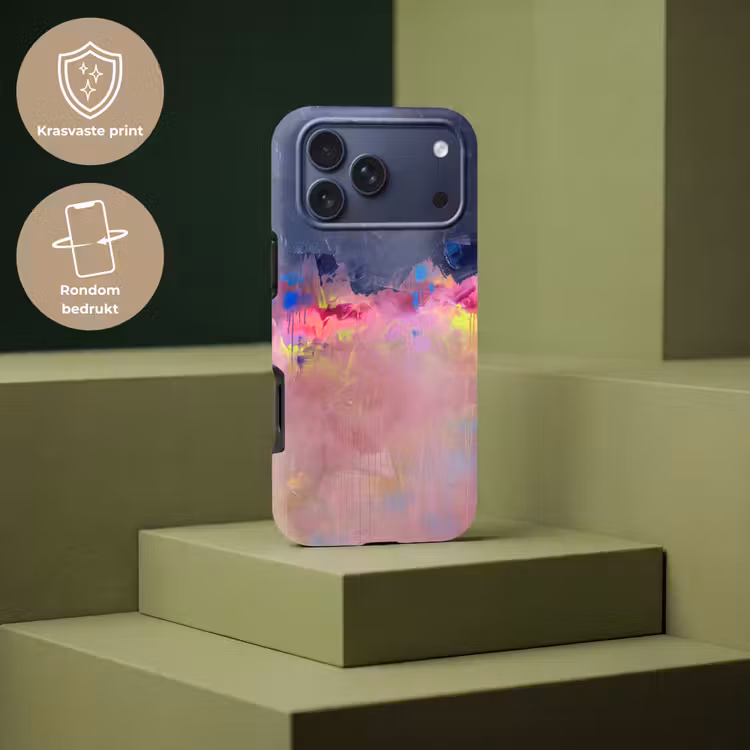 Telefoonhoesje Toughcase - Abstract - Textuur - Kleuren - Modern - Roze — 7