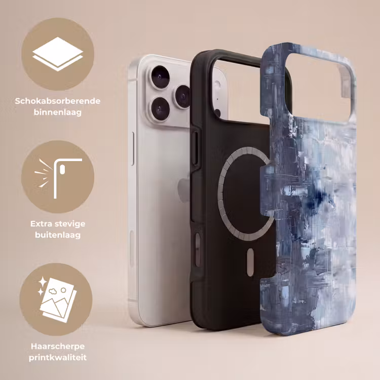 Telefoonhoesje Toughcase - Abstract - Textuur - Kunst - Modern - Blauw — 3
