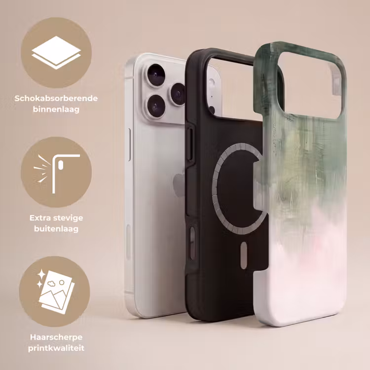 Telefoonhoesje Toughcase - Kunst - Abstract - Modern - Groen - Roze — 3