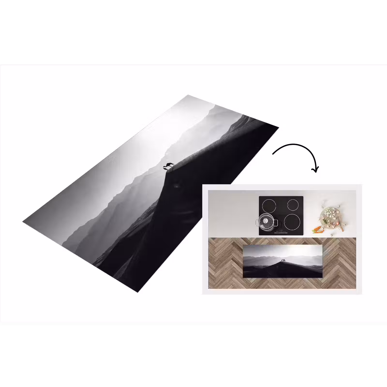 Keukenloper - Mens - Kameel - Zandduin - Natuur - Monochroom — 1