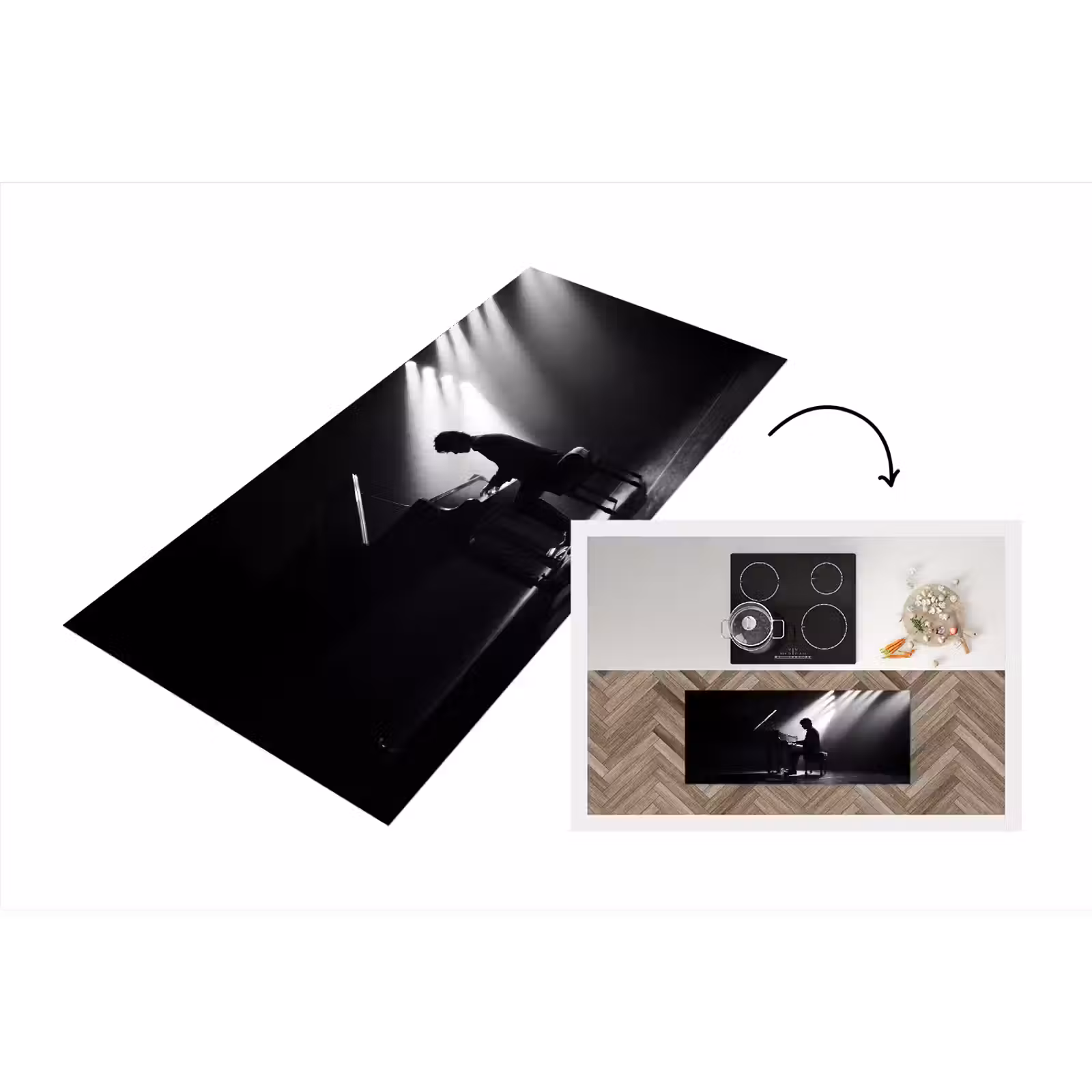Keukenloper - Persoon - Piano - Muziek - Zwart-wit - Podium — 1