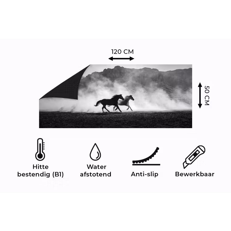 Keukenloper - Paard - Ren - Stof - Zwart-wit - Dieren — 5