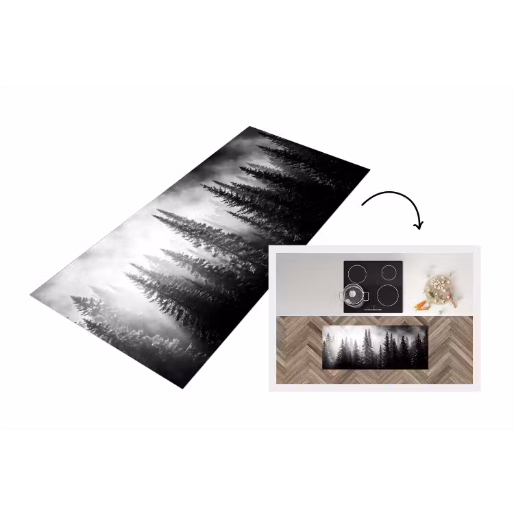 Keukenloper - Bos - Mist - Winter - Monochroom - Natuur — 1