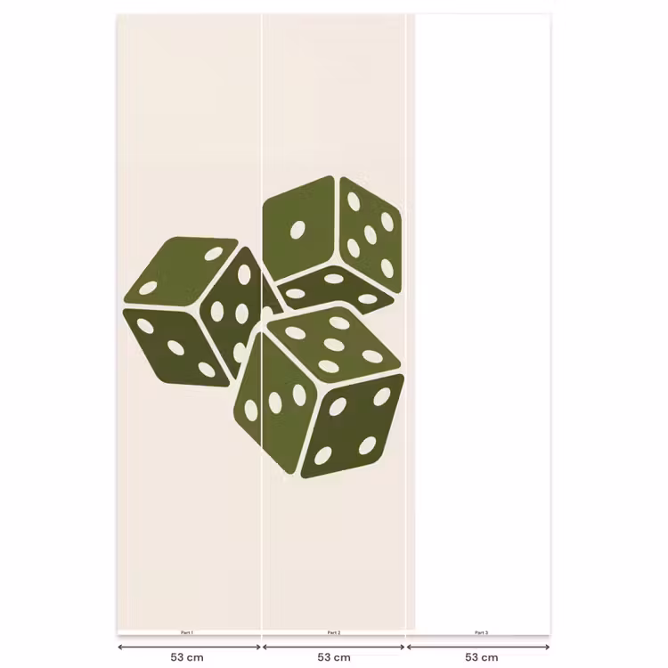 Behang - Dobbelsteen - Spel - Groen - Abstract — 6