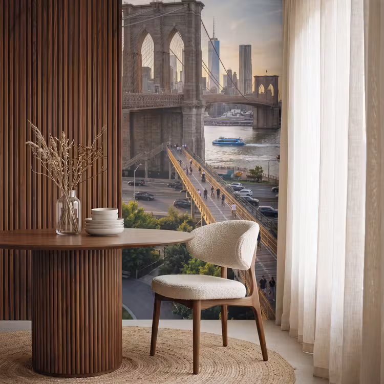 Behang - Brug - Rivier - Stad - Zonsondergang - Architectuur — 4