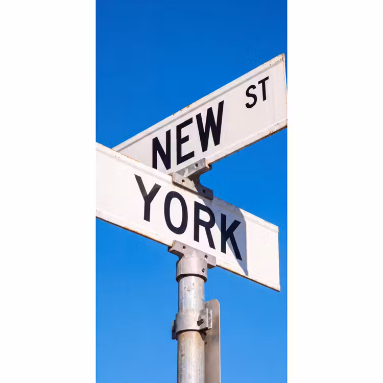 Behang - New York - Straatbord - Stad - Urban - Blauw — 2