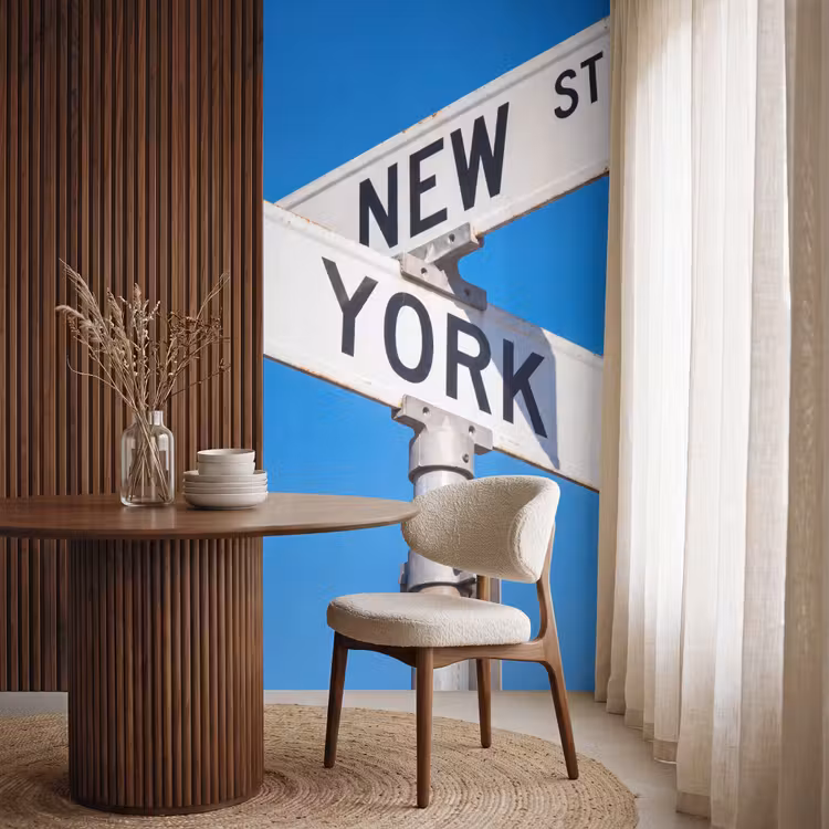Behang - New York - Straatbord - Stad - Urban - Blauw — 4