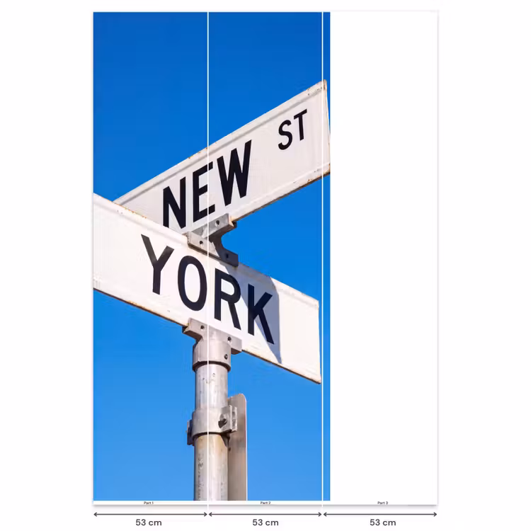 Behang - New York - Straatbord - Stad - Urban - Blauw — 6