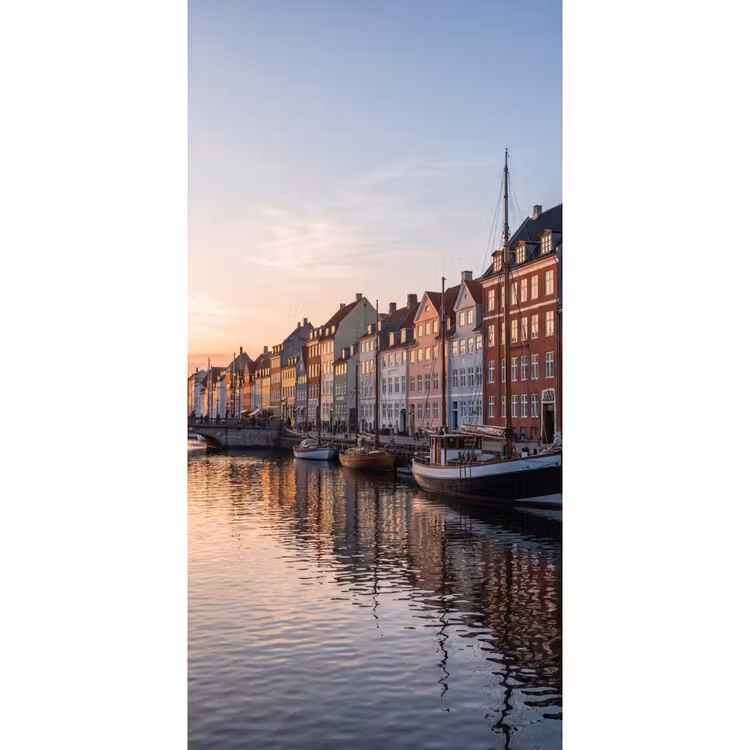 Behang - Stad - Gracht - Zonsondergang - Klassiek - Kleurrijk — 2