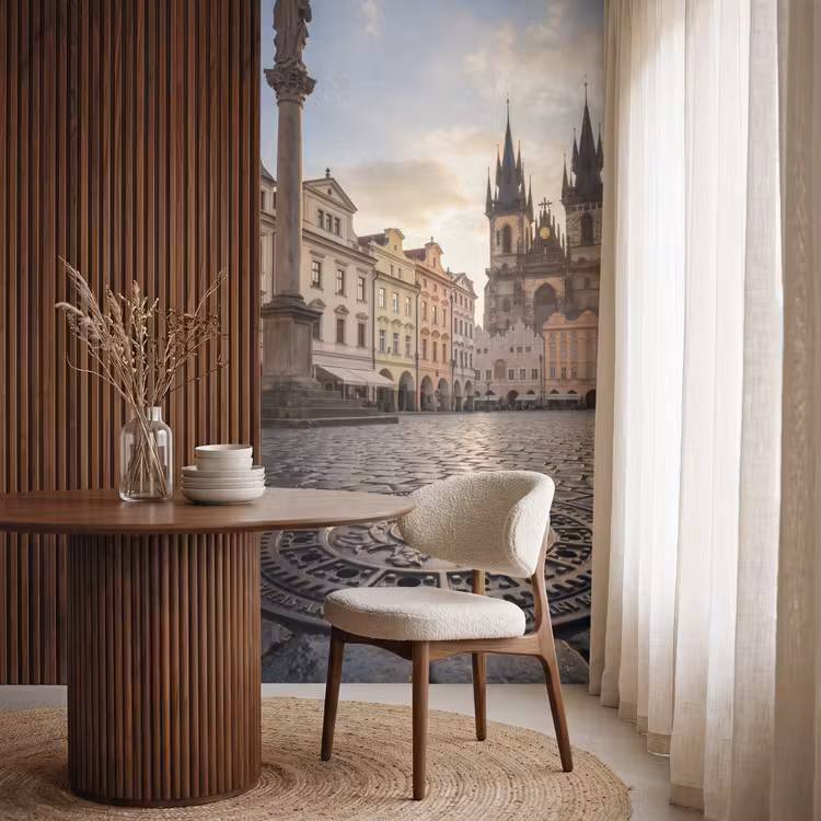 Behang - Stad - Praag - Ochtend - Architectuur - Goud — 4