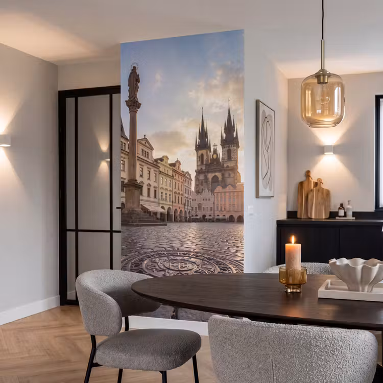 Behang - Stad - Praag - Ochtend - Architectuur - Goud — 5
