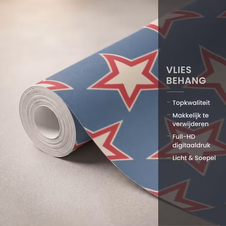 Behang - Ster - Klassiek - Blauw — 3