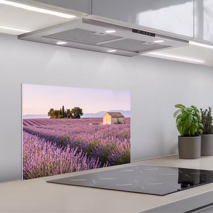 Spatscherm keuken - Lavendel - Landschap - Sereen - Paars — 5