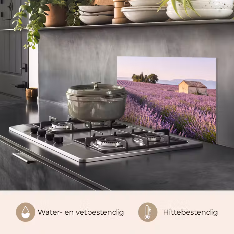 Spatscherm keuken - Lavendel - Landschap - Sereen - Paars — 7