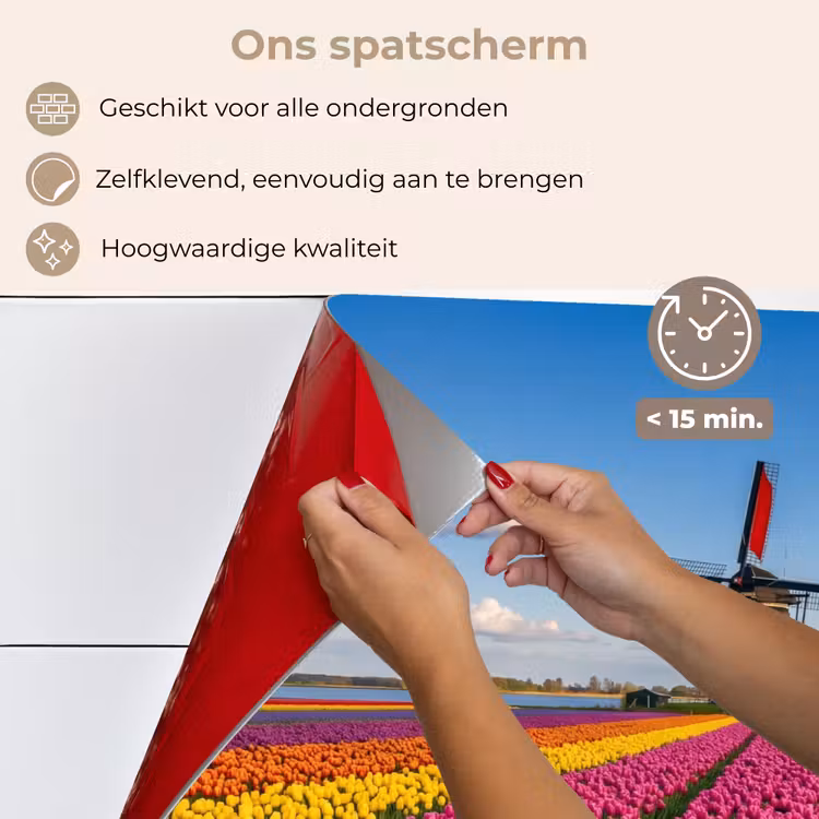 Spatscherm keuken - Tulpen - Holland - Molen - Kleurrijk — 4