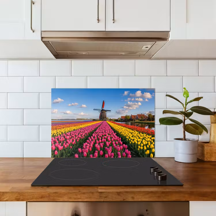 Spatscherm keuken - Tulpen - Holland - Molen - Kleurrijk — 6