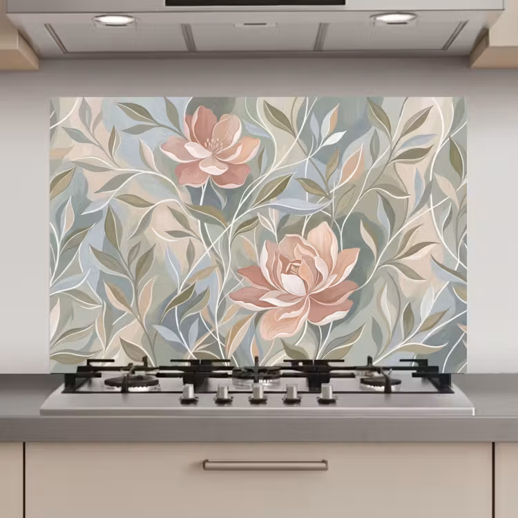 Spatscherm keuken - Elegant - Romantiek - Roze — 1