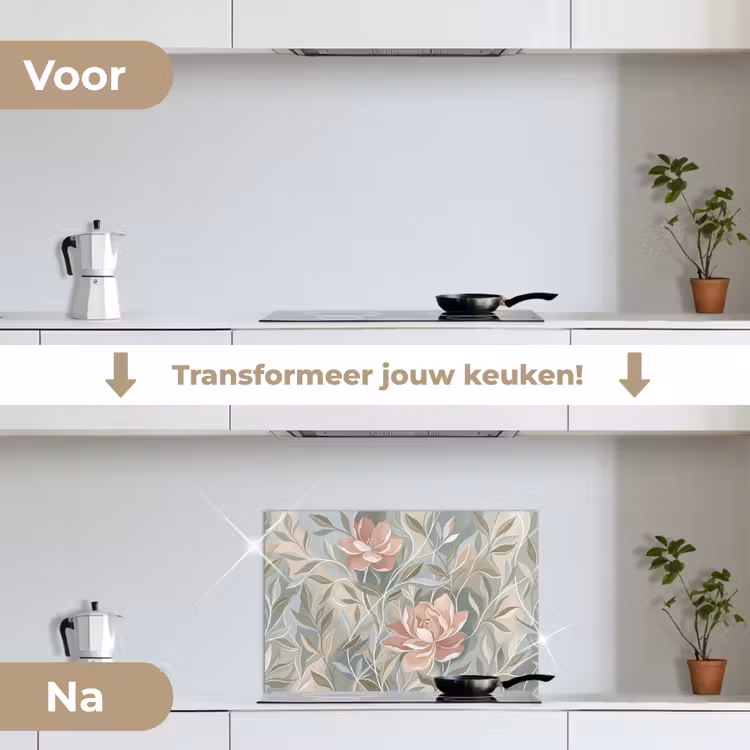 Spatscherm keuken - Elegant - Romantiek - Roze — 3