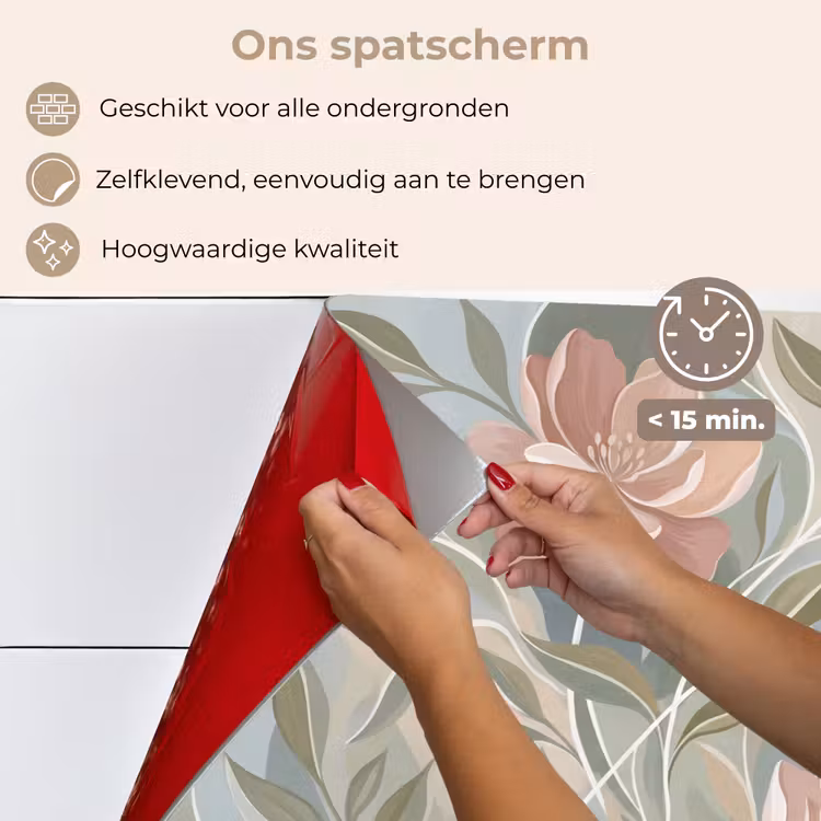 Spatscherm keuken - Elegant - Romantiek - Roze — 4