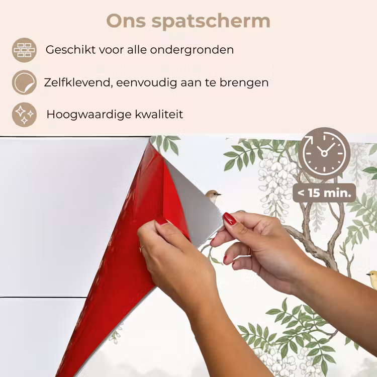 Spatscherm keuken - Reiger - Landschap - Groen — 4