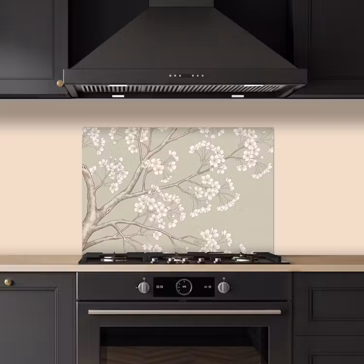 Spatscherm keuken - Sereen - Bloesem - Wit — 2