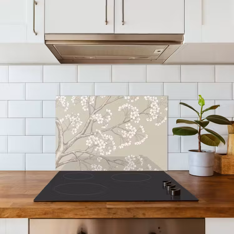 Spatscherm keuken - Sereen - Bloesem - Wit — 6