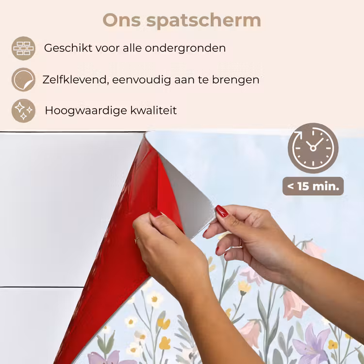 Spatscherm keuken - Weidebloemen - Illustratie - Kleurrijk — 4