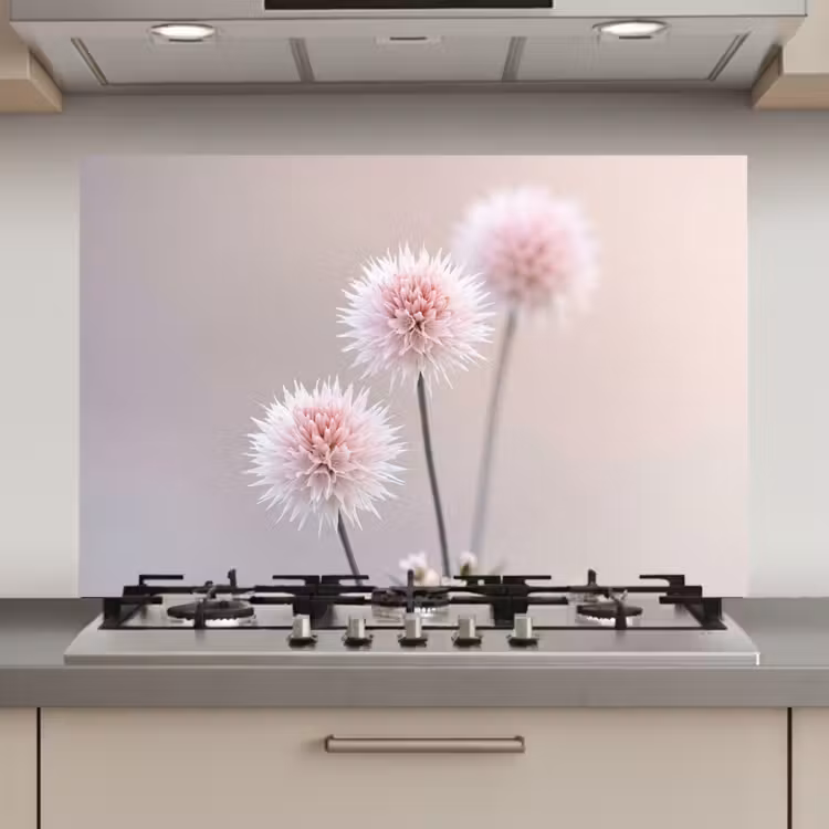 Spatscherm keuken - Bloemen - Bollen - Roze — 1