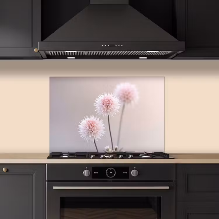 Spatscherm keuken - Bloemen - Bollen - Roze — 2