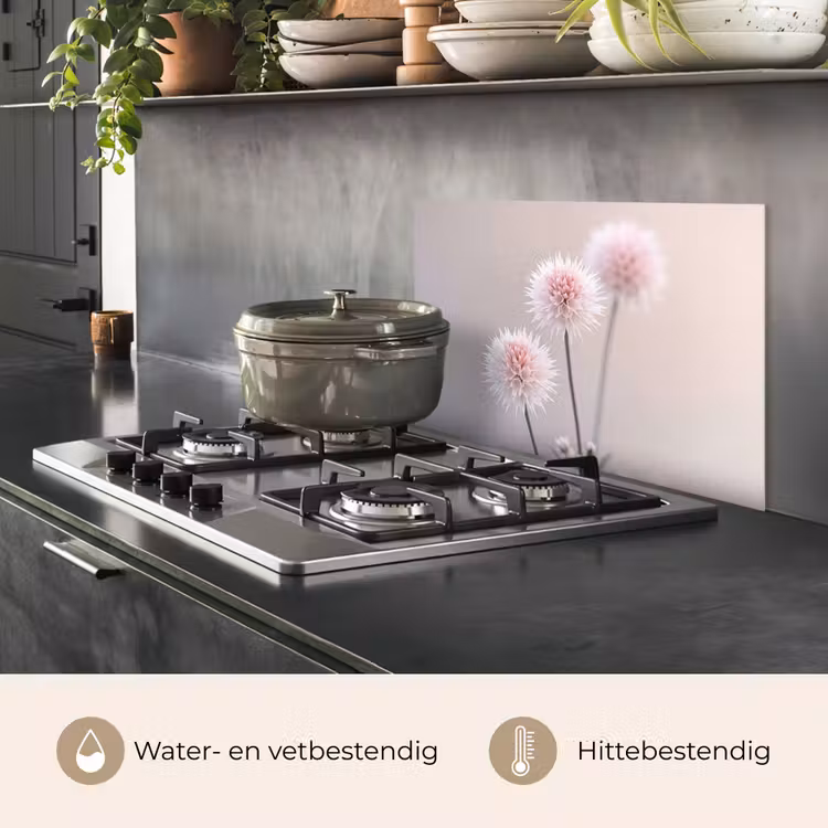 Spatscherm keuken - Bloemen - Bollen - Roze — 7