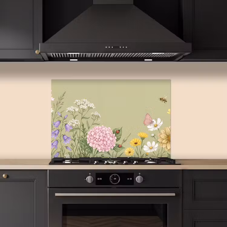 Spatscherm keuken - Botanisch - Bloemen - Kleurrijk — 2