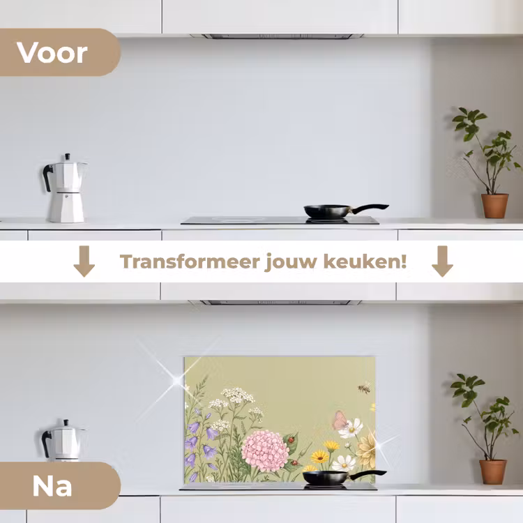 Spatscherm keuken - Botanisch - Bloemen - Kleurrijk — 3