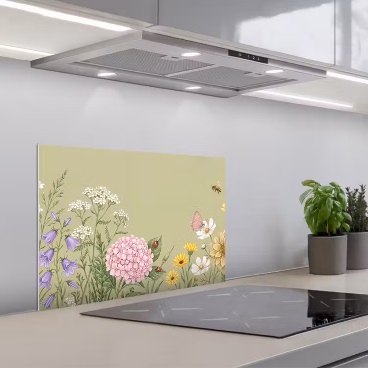 Spatscherm keuken - Botanisch - Bloemen - Kleurrijk — 5