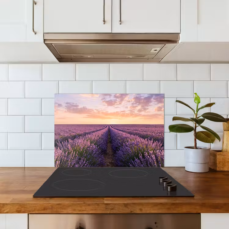 Spatscherm keuken - Landschap - Lavendelveld - Paars — 6