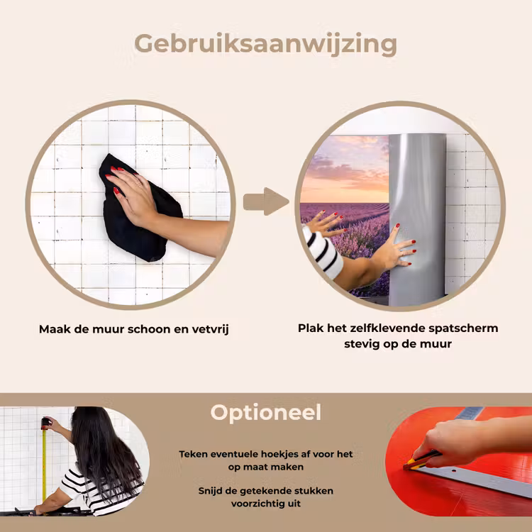 Spatscherm keuken - Landschap - Lavendelveld - Paars — 8