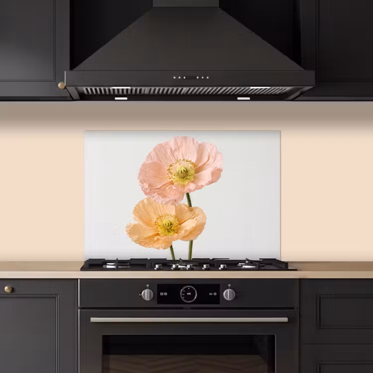 Spatscherm keuken - Papavers - Botanisch - Roze — 2