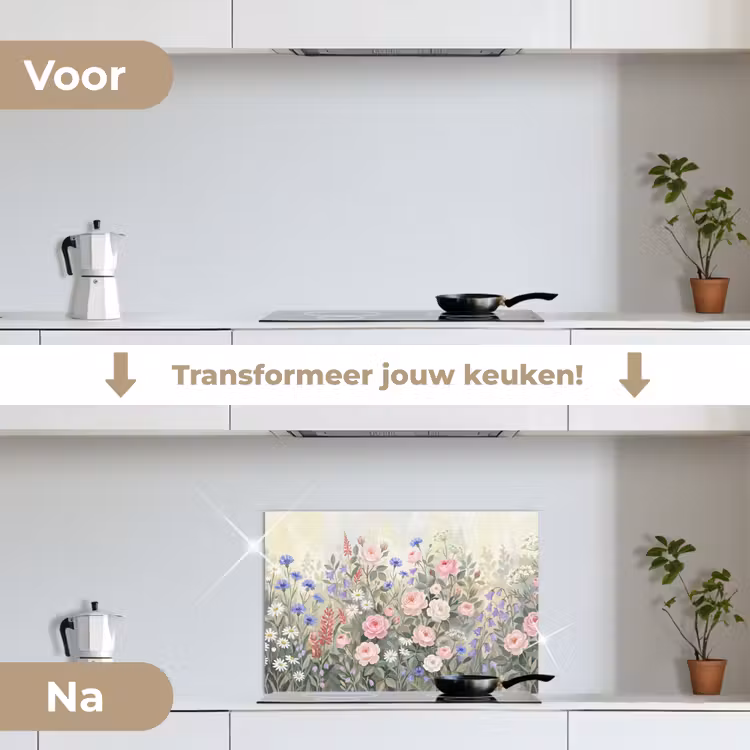 Spatscherm keuken - Bloemen - Tuin - Natuur - Kleurrijk — 3