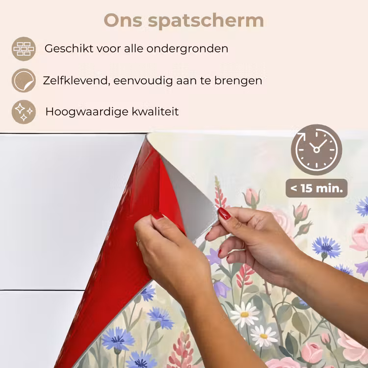 Spatscherm keuken - Bloemen - Tuin - Natuur - Kleurrijk — 4