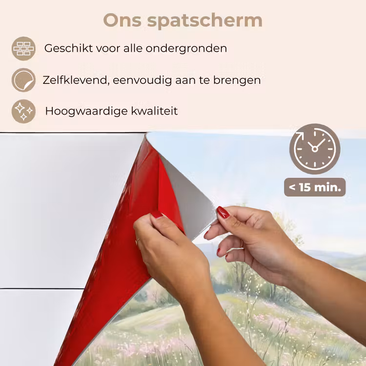 Spatscherm keuken - Bloemen veld - Bloemen - Groen — 4
